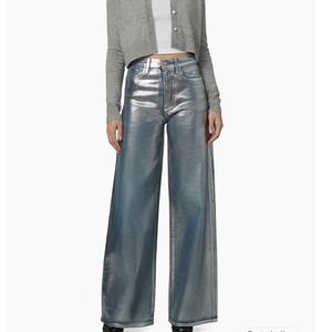 JOES JEANS The Mia High Rise Wide Leg Foil Party Indigo Jeans Size 25 Metallic